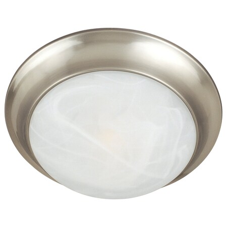 Maxim One Light Satin Nickel Marble Glass Bowl Flush Mount 5850MRSN